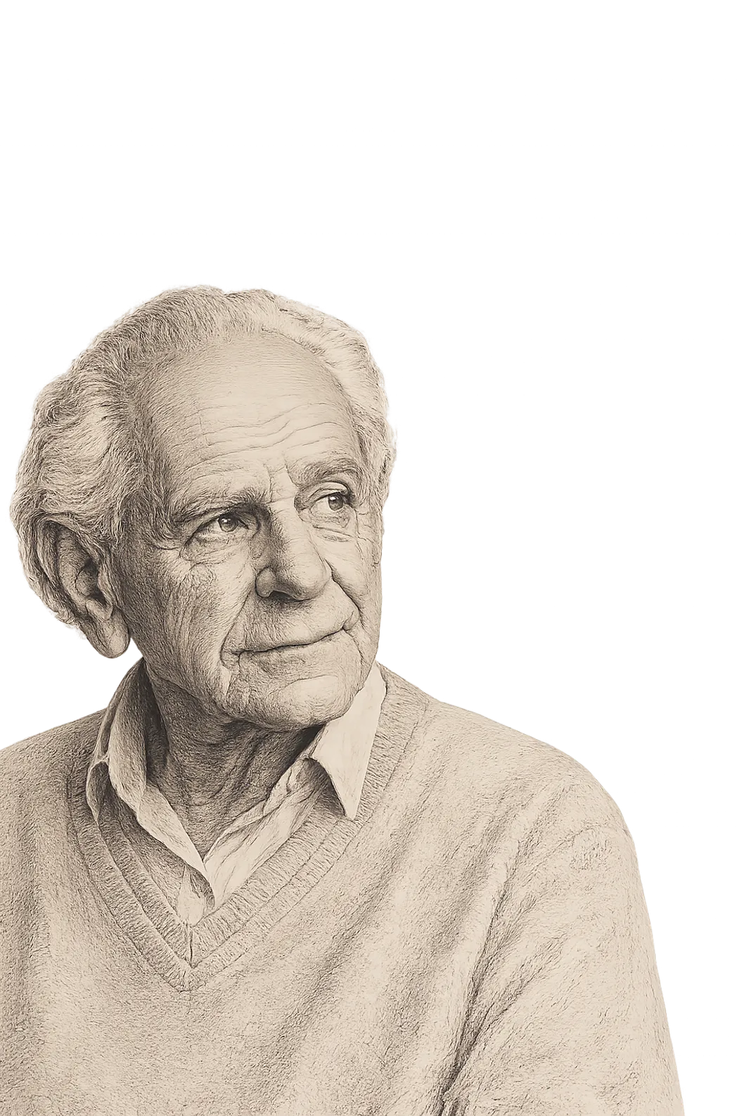 Etched portrait of Karl Popper